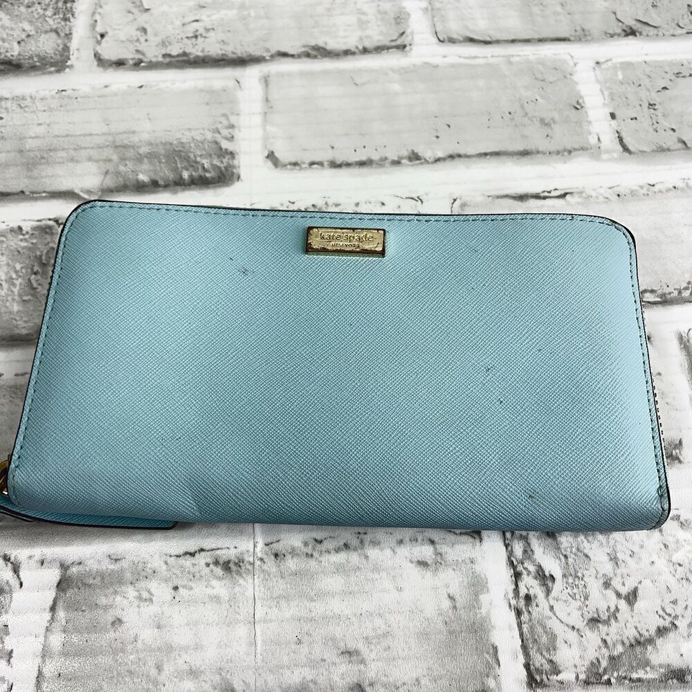 Kate Spade Laurel Way Neda Light Blue Saffiano Leather Large Wallet - Picture 5 of 15